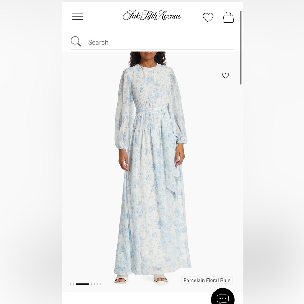 LDT OPEN BACK GODDESS GOWN - Anthropologie Sky Blue Floral Long Dress